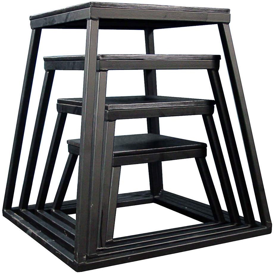 Ader Sporting Goods Plyometric Platform Box 4 Pcs Set- 12", 18", 24", 30" Black