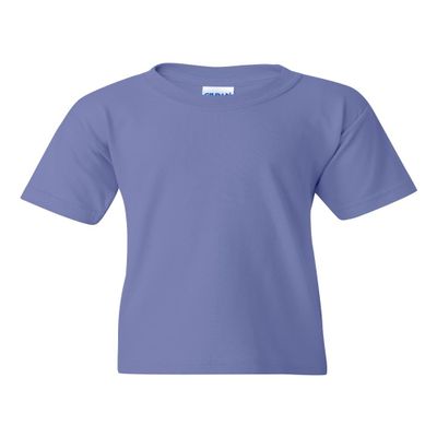 Gildan Youth 5.5 oz 100% Cotton Short Sleeve T-Shirt in Violet - Medium (10/12)