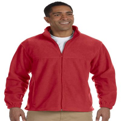 Harriton Full Zip Men's Fleece, XL, Red