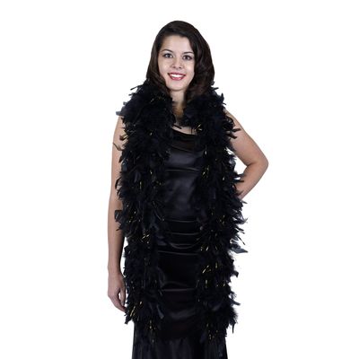Zucker Turkey Feather Chandelle Boa - (72 Inch) Heavy Feather Boas for Adults - Roaring 20's Costume, Mardi Gras Party Boa