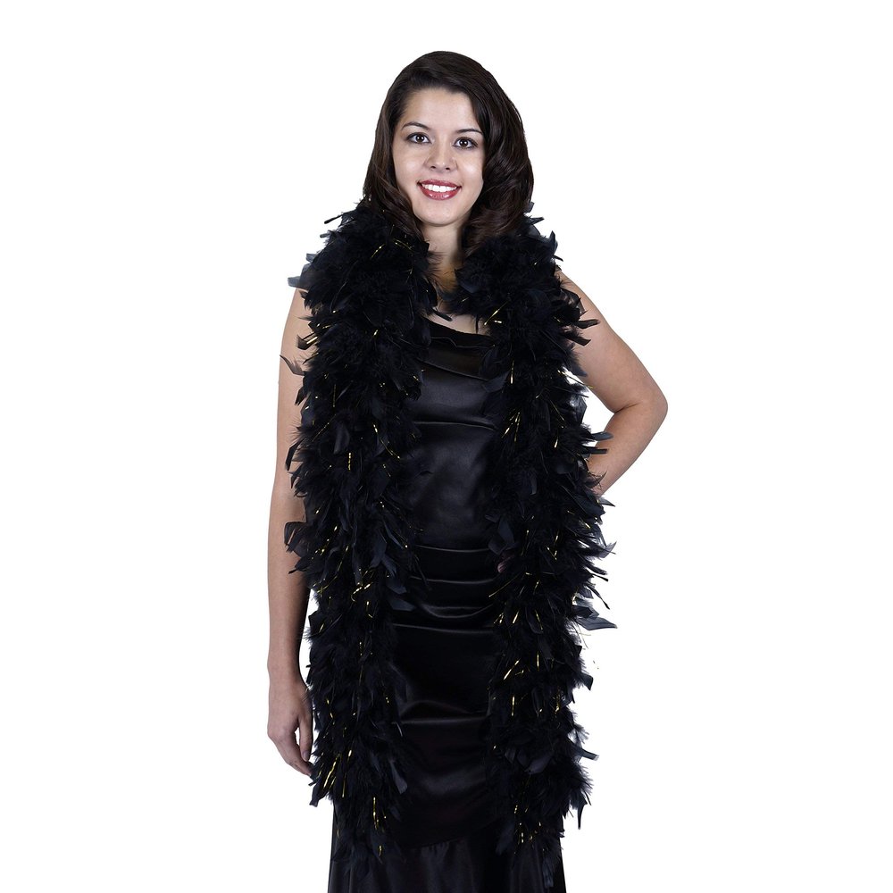 Zucker Turkey Feather Chandelle Boa - (72 Inch) Heavy Feather Boas for Adults - Roaring 20's Costume, Mardi Gras Party Boa