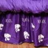 College Covers Everything Comfy Kansas State Wildcats Dust Ruffle Bed Skirt, Full view 1