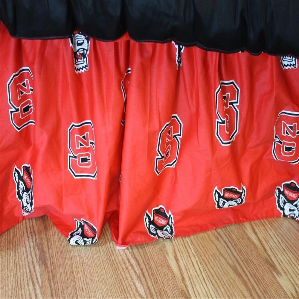 College Covers Everything Comfy North Carolina State Wolfpack Dust Ruffle Bed Skirt, Twin