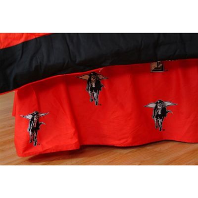 College Covers Everything Comfy Texas Tech Red Raiders Dust Ruffle Bed Skirt, Twin