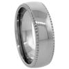7mm Titanium Milgrain Wedding Band Ring Highly Polished Domed Comfort Fit Size 10.5 view 3
