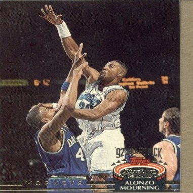 1992-93 Stadium Club #297 Alonzo Mourning (RC - Rookie Card) [Misc.]
