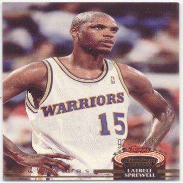 1992-93 Stadium Club #320 Latrell Sprewell (RC - Rookie Card) [Misc.]