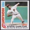 1982 Topps 1 Steve Carlton HL (Baseball Cards) view 1