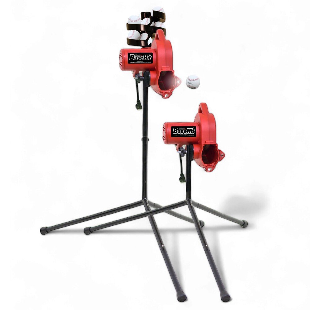 Heater Sports Base Hit Lite Adjustable Baseball Pitching Machine  45 MPH Pitching Speed, Includes Automatic Ball Feeder, Extremely Accurate | Perfect for Hitting and Fielding Training for All Ages