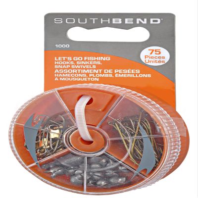 South Bend Sporting Goods 75 Assorted Hooks, Sinkers, And Snap Swivels