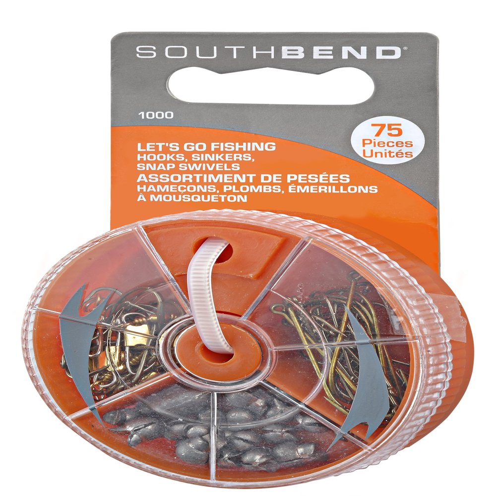 South Bend Sporting Goods 75 Assorted Hooks, Sinkers, And Snap Swivels