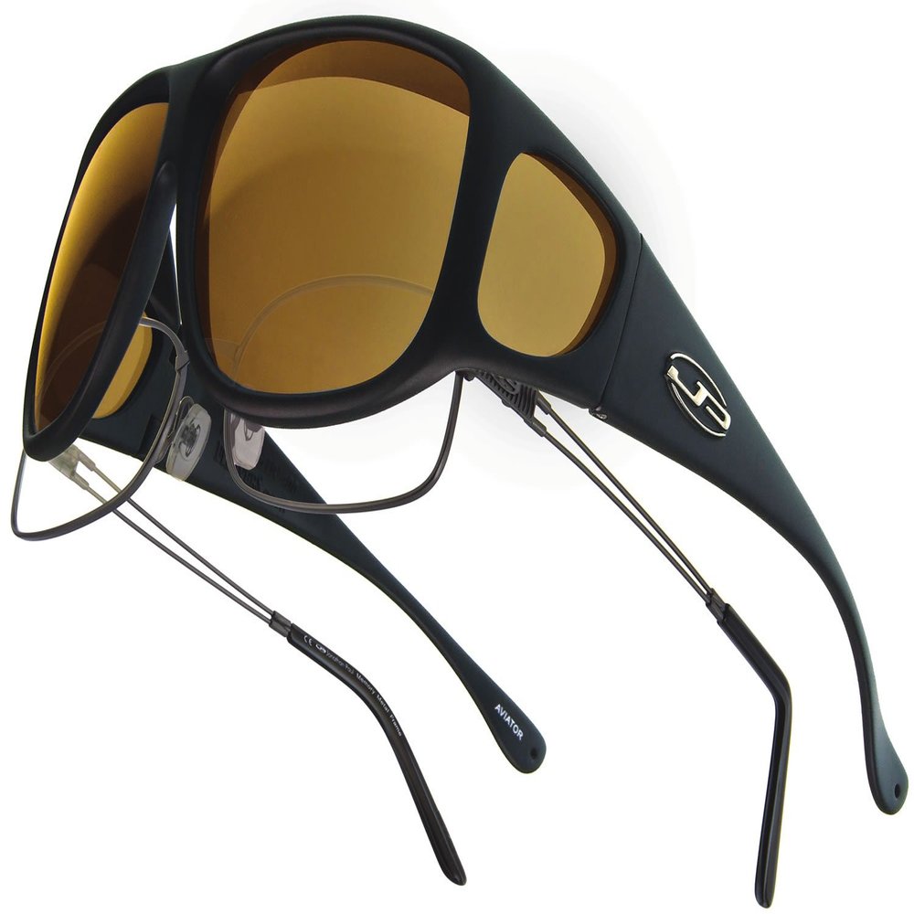 Aviator JP Fitovers - Matte Black - Yellow Lens (AV001Y)