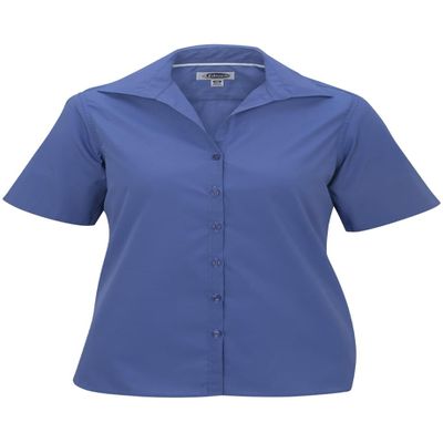 Edwards Garment Ladies Lightweight Short Sleeve POPLIN Blouse French Blue