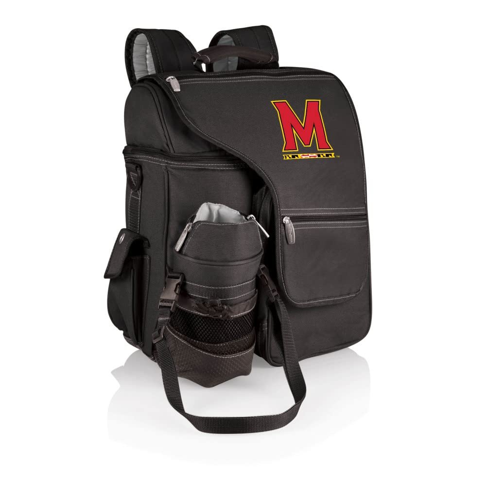 PICNIC TIME NCAA Maryland Terrapins Turismo Backpack Cooler with Water Bottle Carrier - Soft Cooler Backpack - Travel Cooler Bag
