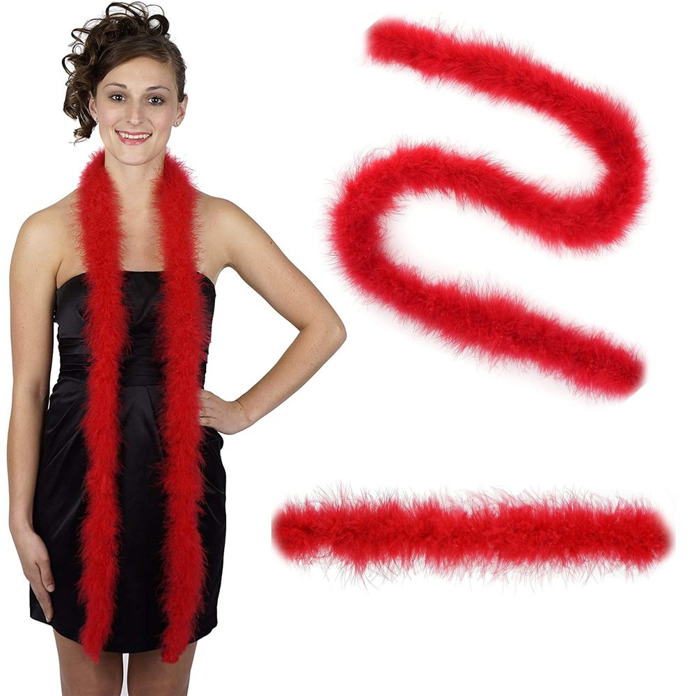 Zucker Marabou Boa Medium Weight Solid Color - Red