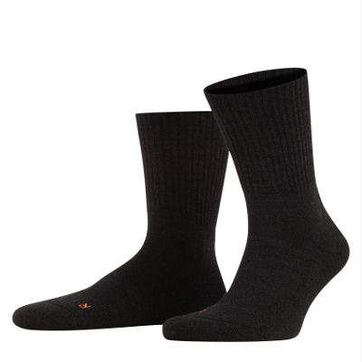 FALKE Men's Airport Socks, Light, Merino Wool Cotton, Crew Length, Classic Formal Socks, Trendy Work Clothing, Blue (Dark Navy 6370), 6.5-7.5, 1 Pair