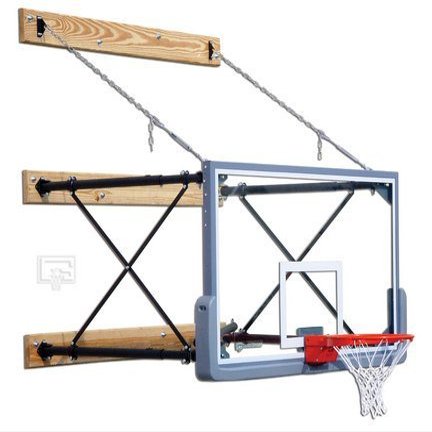 Gared Four-Point Wall Mount Series with 2-3' Foot Extension for Rectangular Board and Adjust-a-Goal