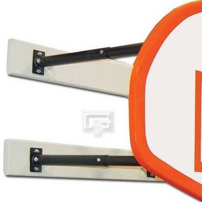 Gared Four-Point Wall Mount Series with 3-4' Foot Extension for Fan-Shape Board and Adjust-a-Goal