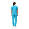 Women's Scrub Set - Medical Scrub Top and Pant, Water Blue, XXX-Large view 3