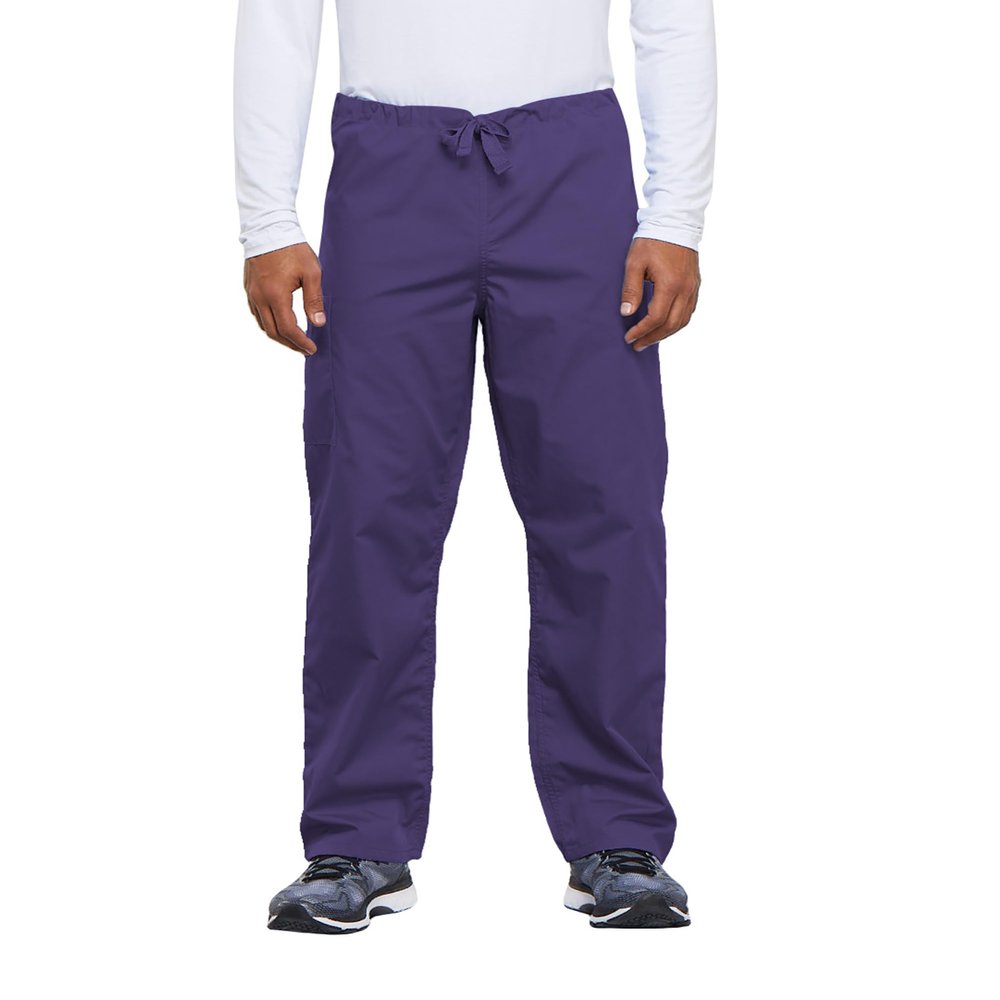 Cherokee Men's Originals Unisex Drawstring Cargo Scrub Pant, Grape, XX-Large