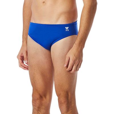TYR Men's TYReco Solid Racer Brief Swimsuit Royal