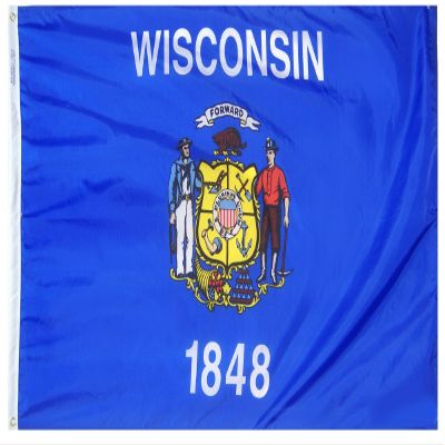 Annin Flagmakers Wisconsin State Flag USA-Made to Official State Design Specifications, 3 x 5 Feet (Model 145960)