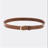 Bianchi B9 Reversible Fancy Stitched Belt, Fits 1.75'' (45mm) Belt Loops, Plain Tan, Brass Buckle, 34 view 1