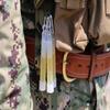 Bianchi B9 Reversible Fancy Stitched Belt, Fits 1.75'' (45mm) Belt Loops, Plain Tan, Brass Buckle, 34 view 3