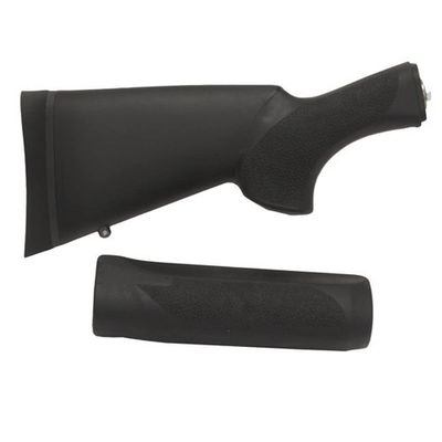 Hogue OverMolded Shotgun Stock & Forend Kit - Fits Remington 870 (12 Gauge) - 12" L.O.P., Black - 08732