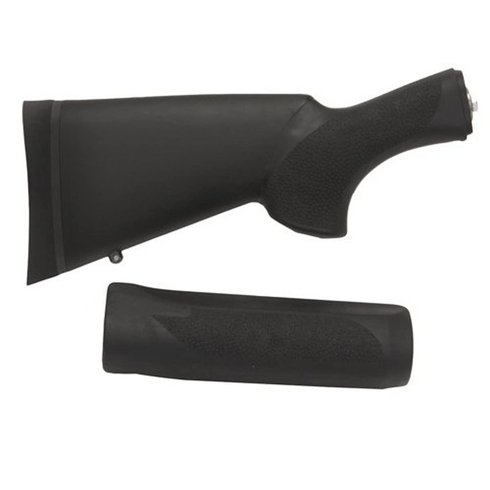 Hogue OverMolded Shotgun Stock & Forend Kit - Fits Remington 870 (12 Gauge) - 12" L.O.P., Black - 08732