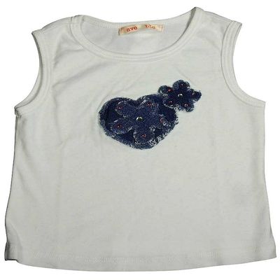 Ave Blu - Little Girls' Tank Top, White, Blue 12838-5