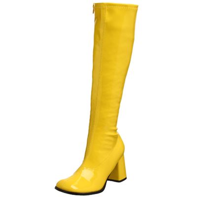Women's 3 inch Block Heel Gogo Boots (Yellow;15)