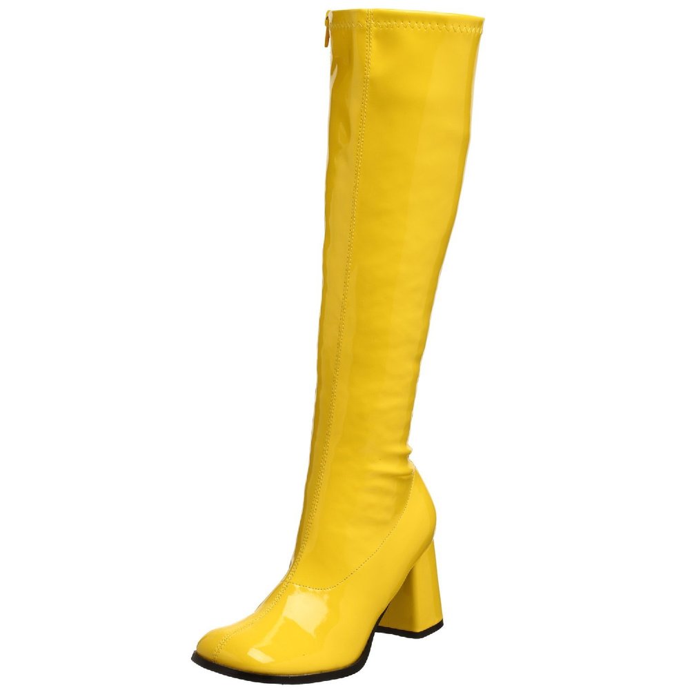 Women's 3 inch Block Heel Gogo Boots (Yellow;15)
