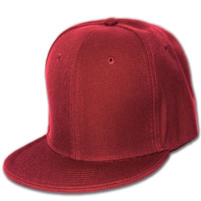 Flat Bill Blank Baseball Hat, 7 Maroon