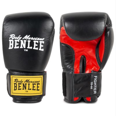 Benlee Leder Boxhandschuhe Fighter, Color:black/red;Gre:16