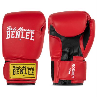 BENLEE Boxing Gloves Faux Leather Rodney, Color:red/Black, Size:10 oz