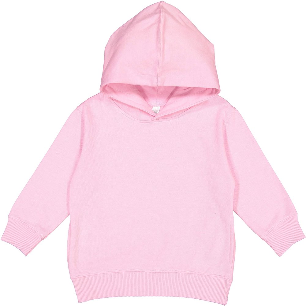 RABBIT SKINS Toddler Fleece Long Sleeve Hooded Pullover Sweatshirt (Pink, 4 Toddler)