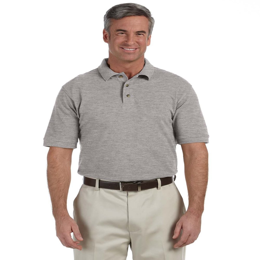 Harriton Men's Three-button Short-sleeve Pique Polo Shirt