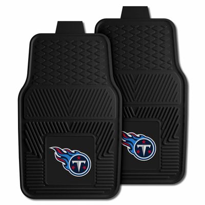 FANMATS 8776 Tennessee Titans 2-Piece Heavy Duty Vinyl Car Mat Set, Front Row Floor Mats, All Weather Protection, Universal Fit, Deep Resevoir Design