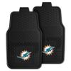 FANMATS 8770 Miami Dolphins 2-Piece Heavy Duty Vinyl Car Mat Set, Front Row Floor Mats, All Weather Protection, Universal Fit, Deep Resevoir Design, 18"x27" view 1