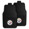 FANMATS 8752 Pittsburgh Steelers 2-Piece Heavy Duty Vinyl Car Mat Set, Front Row Floor Mats, All Weather Protection, Universal Fit, Deep Resevoir Design view 1