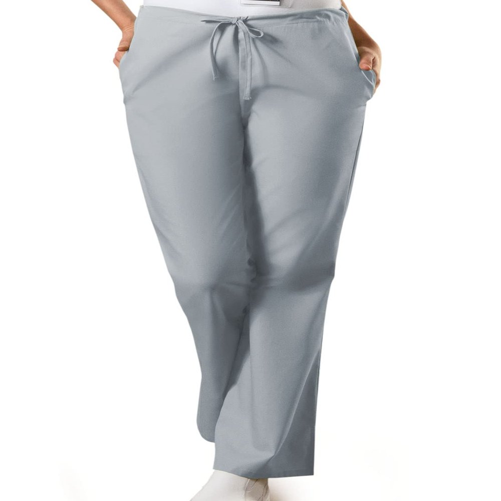 Cherokee Women's Fashionable Flare Leg Drawstring Pant, Grey, X-Large-Tall