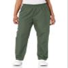 CHEROKEE Women's Workwear Elastic Waist Cargo Scrubs Pant, Olive, X-Large/Petite view 1