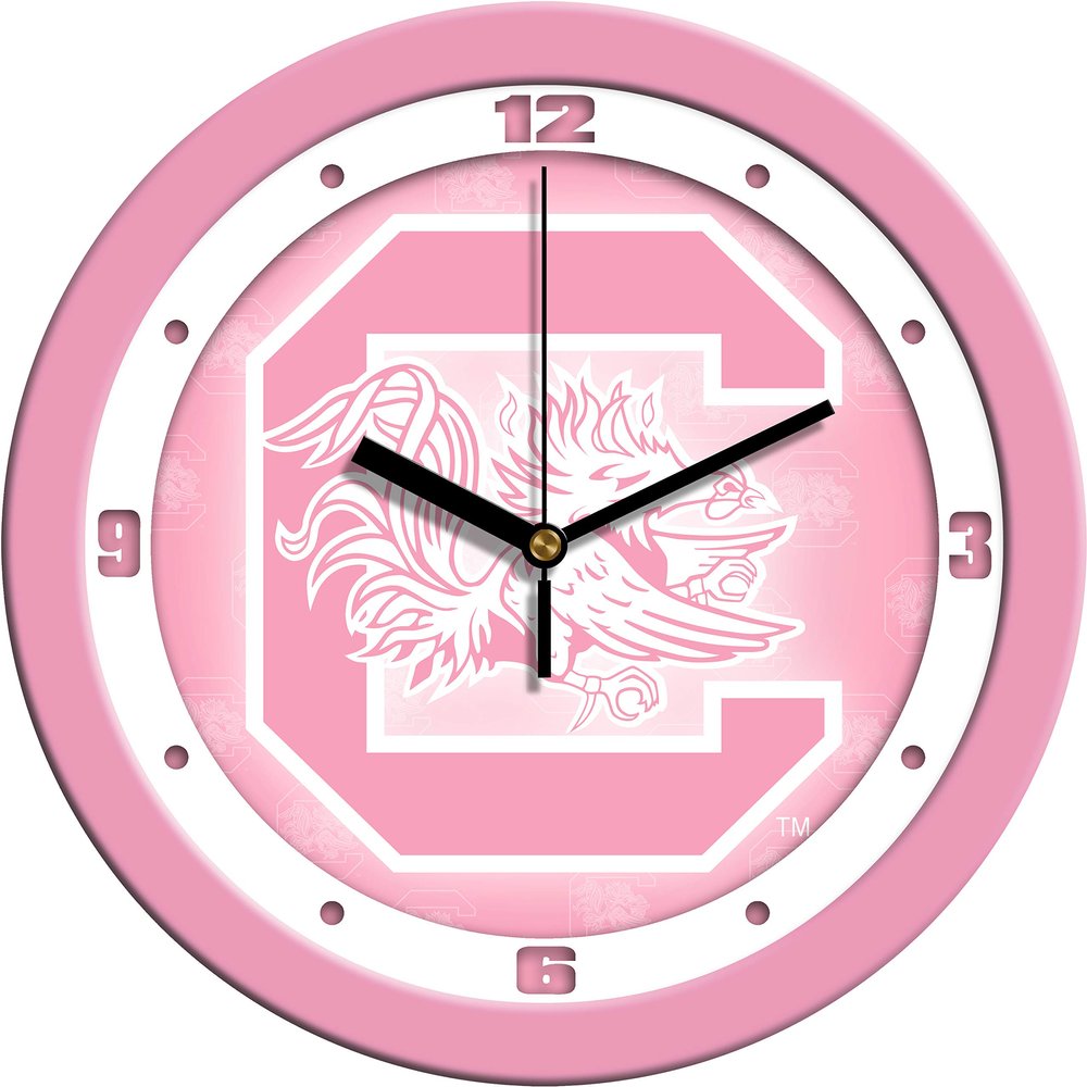 SunTime South Carolina Gamecocks - Pink Wall Clock