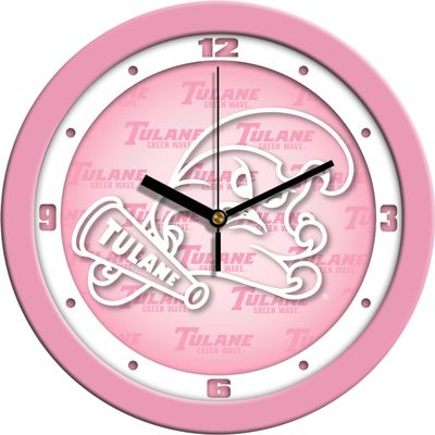 SunTime Tulane University Green Wave - Pink Wall Clock