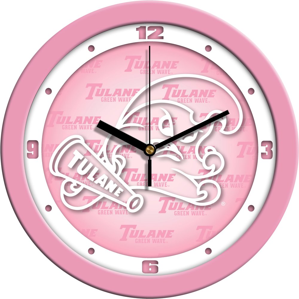 SunTime Tulane University Green Wave - Pink Wall Clock