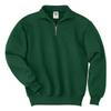 50/50 Quarter-Zip Pullover with Cadet Collar, Color: Forest Green, Size: Medium view 1