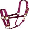 Hamilton Deluxe Horse Halter, 1" Triple Ply Nylon, Adjustable Chin Strap, Easy On/Off Throat Snap, Average Horse, Arabian, or Yearling Draft, 800-1100 lbs, Wine view 1