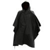 Mil-Tec Adult Ripstop Wet Weather Waterproof Multi-Use Rain Poncho with Hood - Use as Bivouac Sack, Shelter Tent - Black view 1