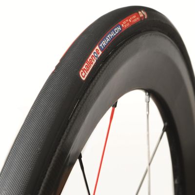 Challenge Triathlon Road Open Tubular (Clincher) Tire (Black/Black, 23-mm)